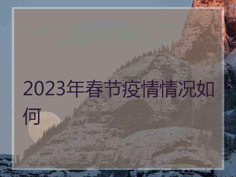 2023年春节疫情情况如何