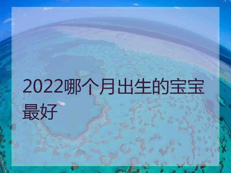 2022哪个月出生的宝宝最好