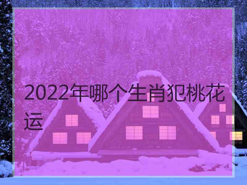 2022年哪个生肖犯桃花运