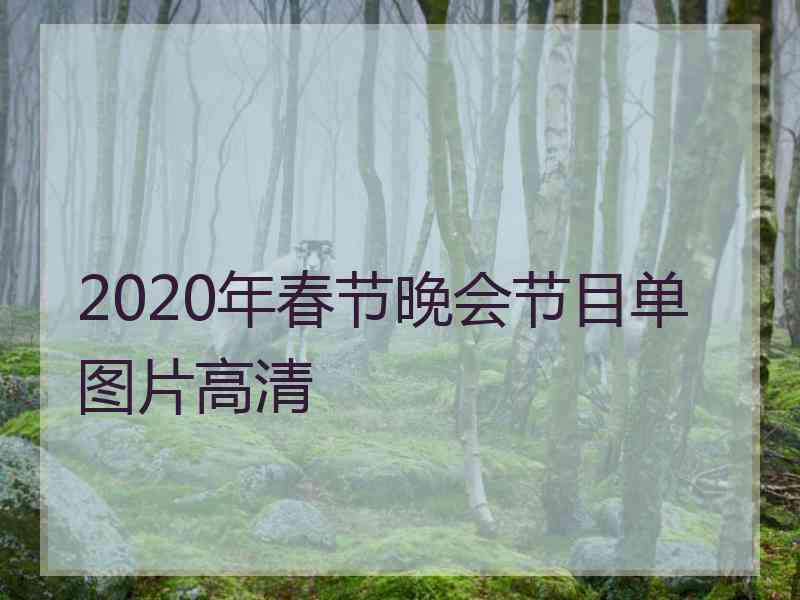 2020年春节晚会节目单图片高清