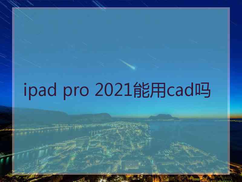 ipad pro 2021能用cad吗