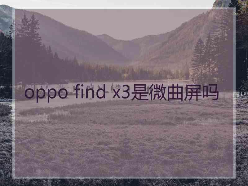 oppo find x3是微曲屏吗