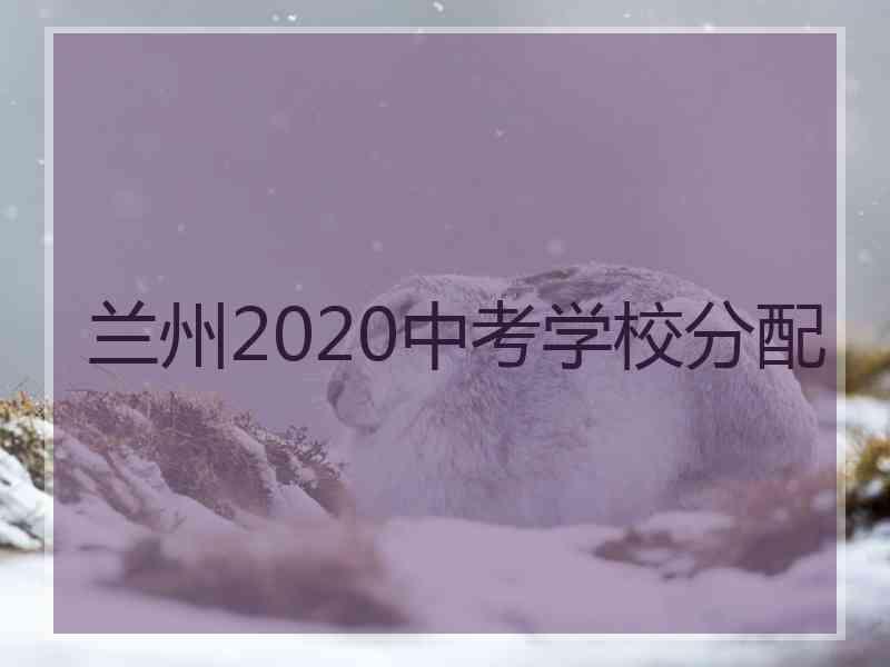 兰州2020中考学校分配