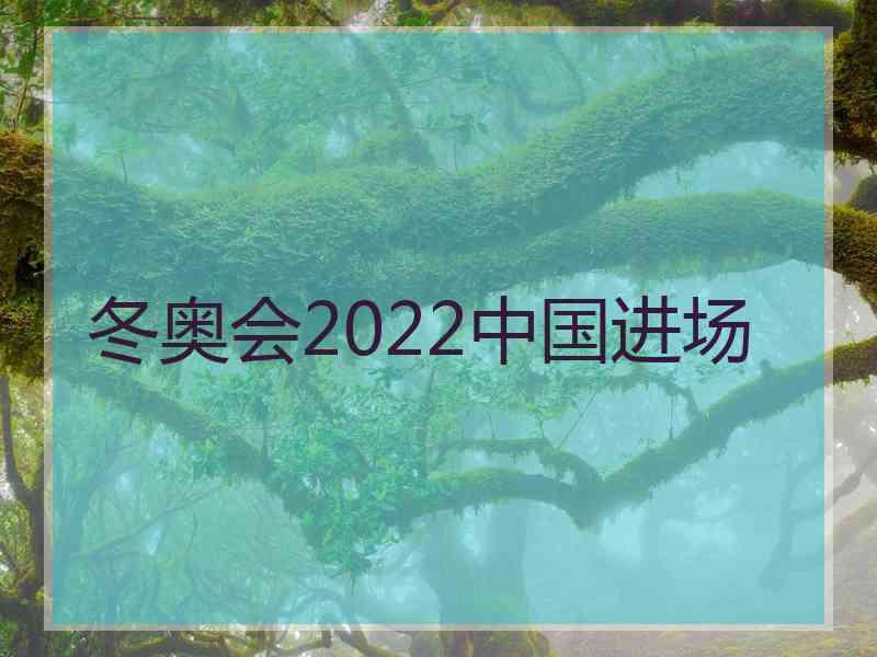 冬奥会2022中国进场