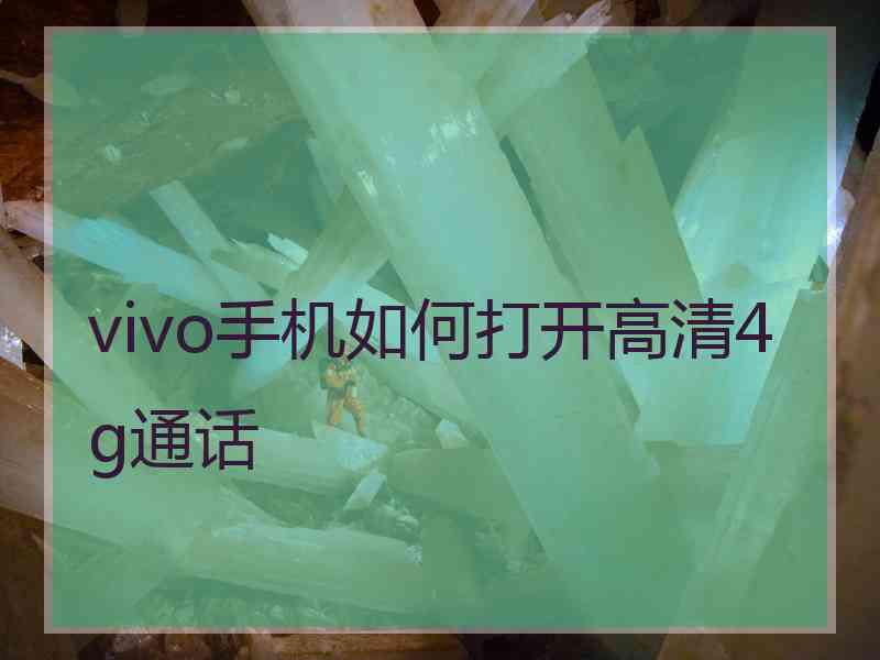 vivo手机如何打开高清4g通话