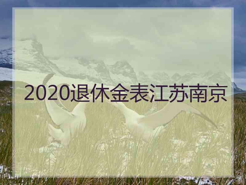 2020退休金表江苏南京