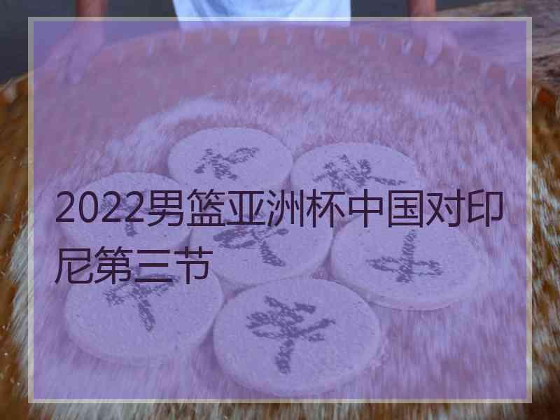 2022男篮亚洲杯中国对印尼第三节