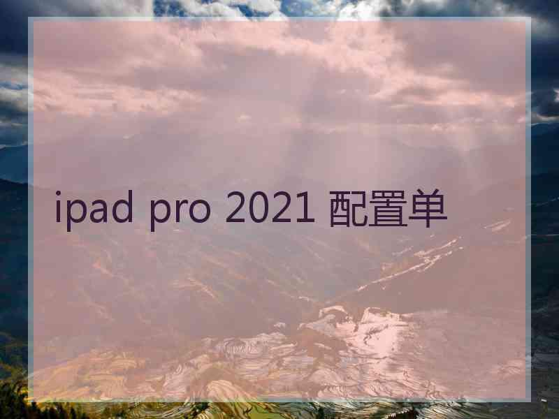 ipad pro 2021 配置单