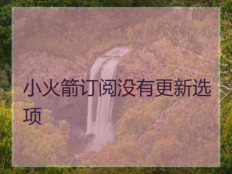 小火箭订阅没有更新选项