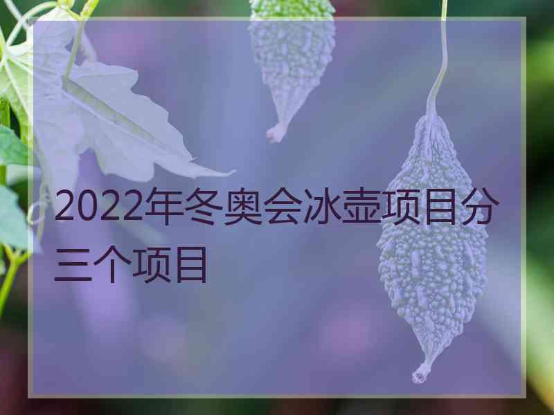 2022年冬奥会冰壶项目分三个项目