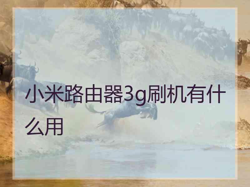 小米路由器3g刷机有什么用