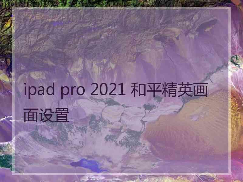 ipad pro 2021 和平精英画面设置