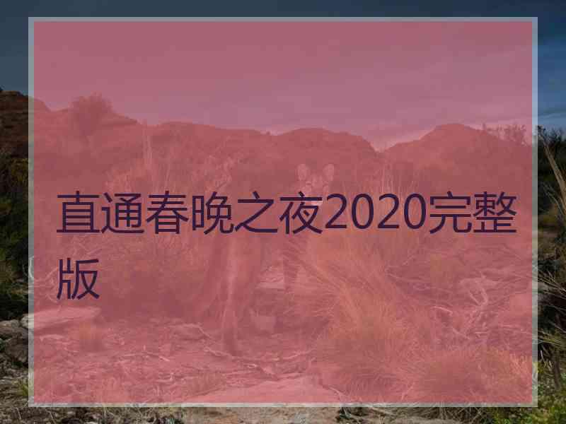 直通春晚之夜2020完整版