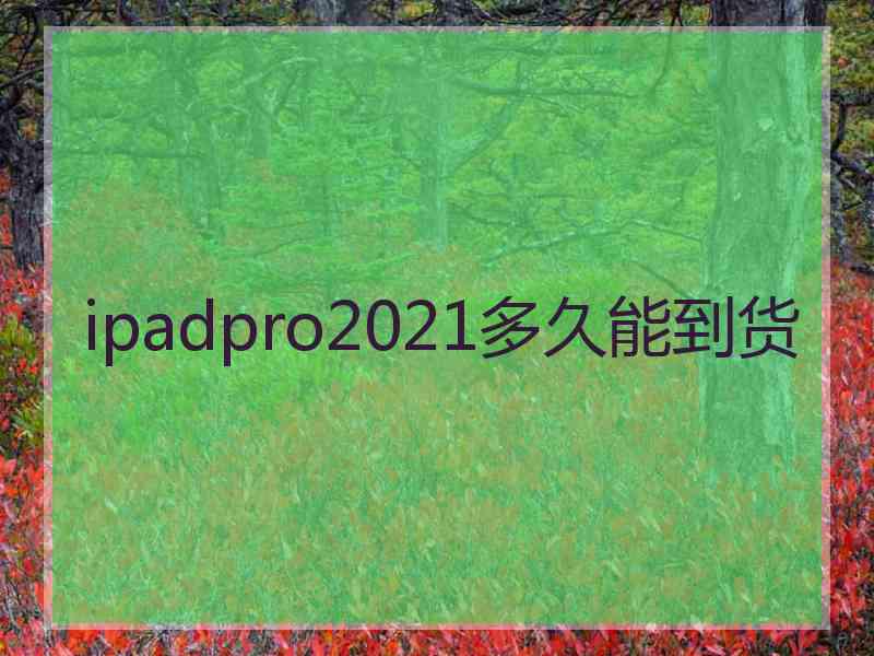 ipadpro2021多久能到货