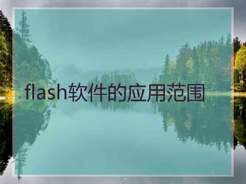 flash软件的应用范围