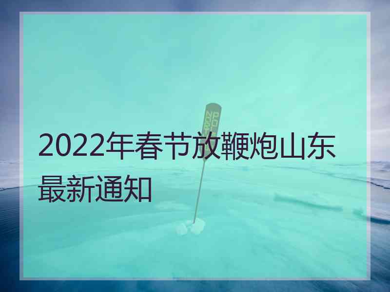 2022年春节放鞭炮山东最新通知