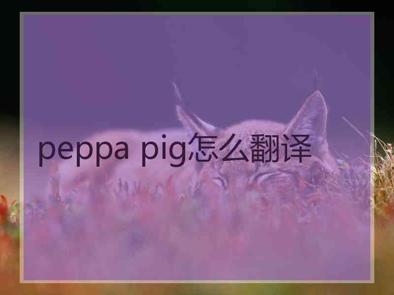 peppa pig怎么翻译