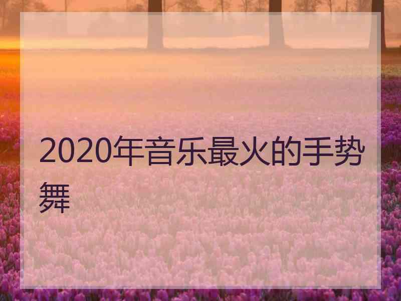 2020年音乐最火的手势舞