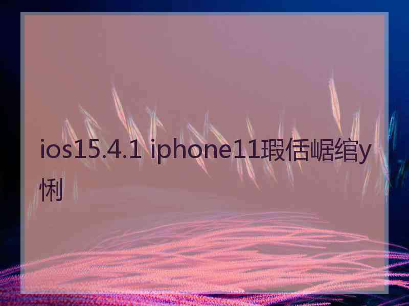 ios15.4.1 iphone11瑕佸崌绾у悧