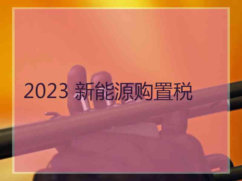 2023 新能源购置税