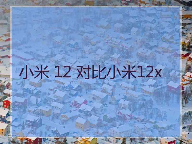 小米 12 对比小米12x