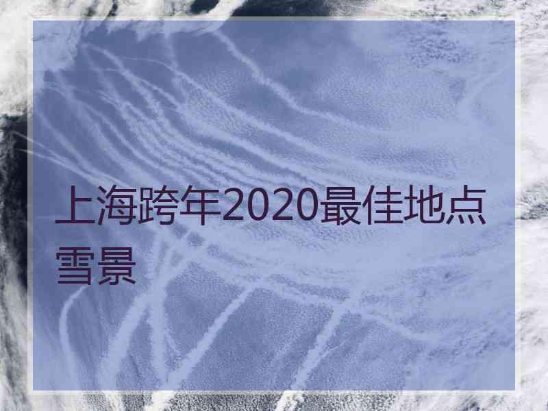 上海跨年2020最佳地点雪景