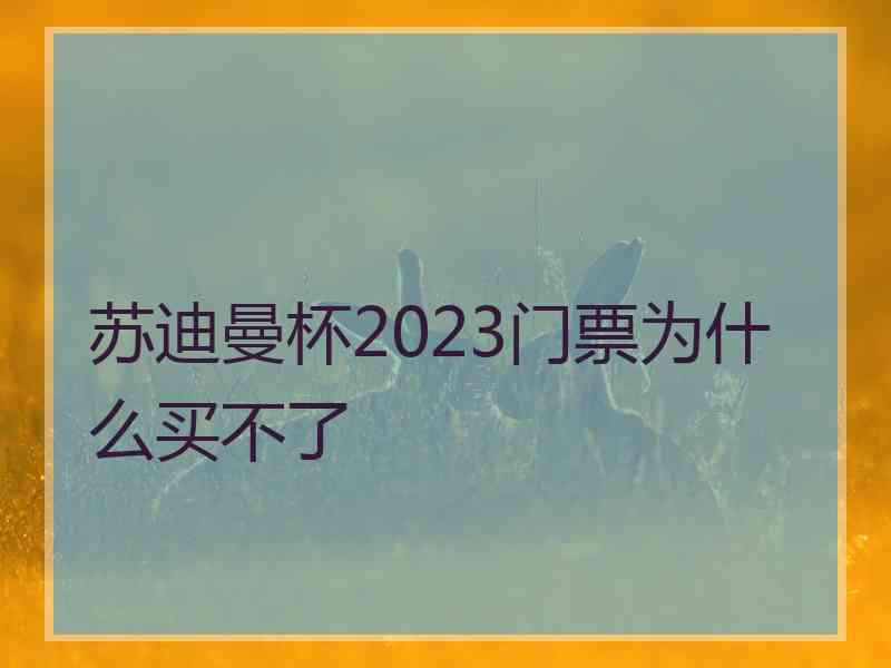 苏迪曼杯2023门票为什么买不了