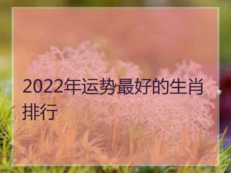 2022年运势最好的生肖排行