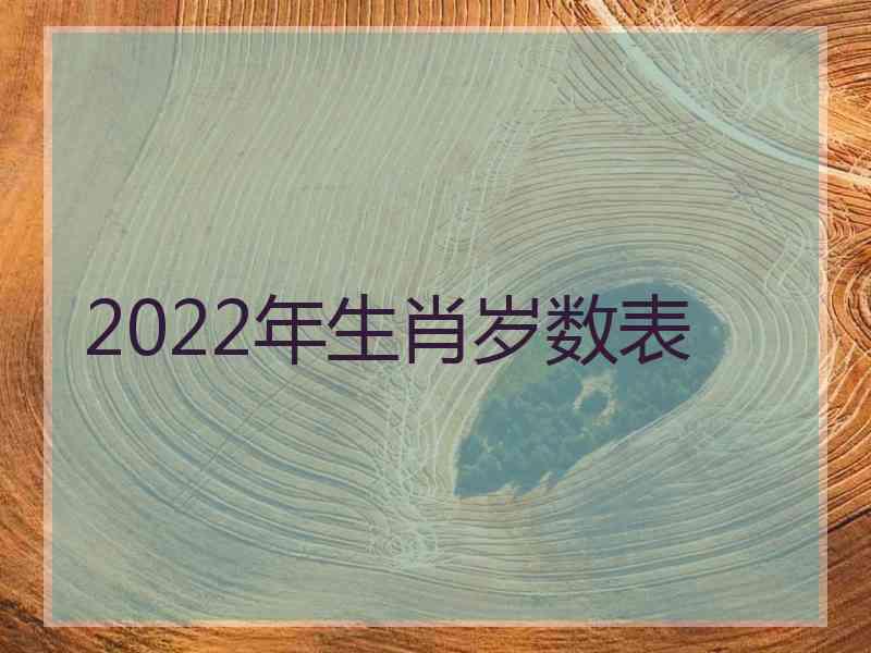 2022年生肖岁数表