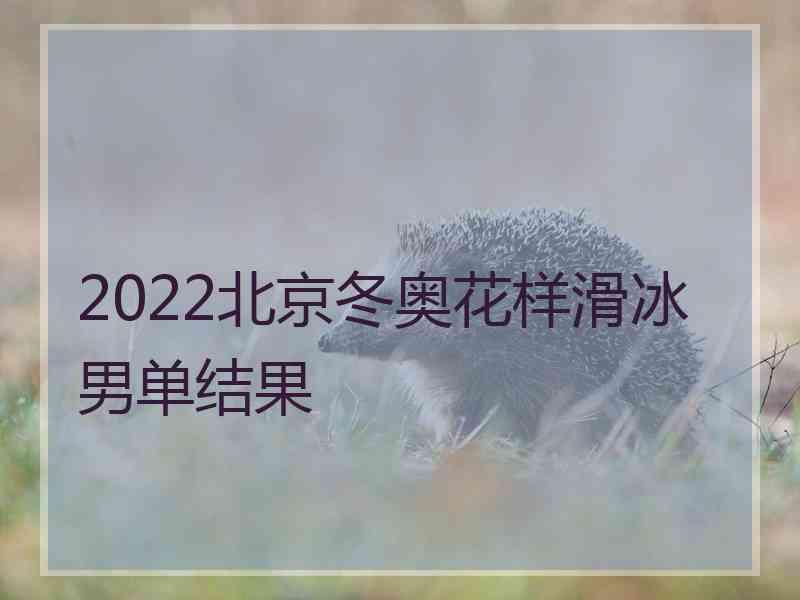 2022北京冬奥花样滑冰男单结果