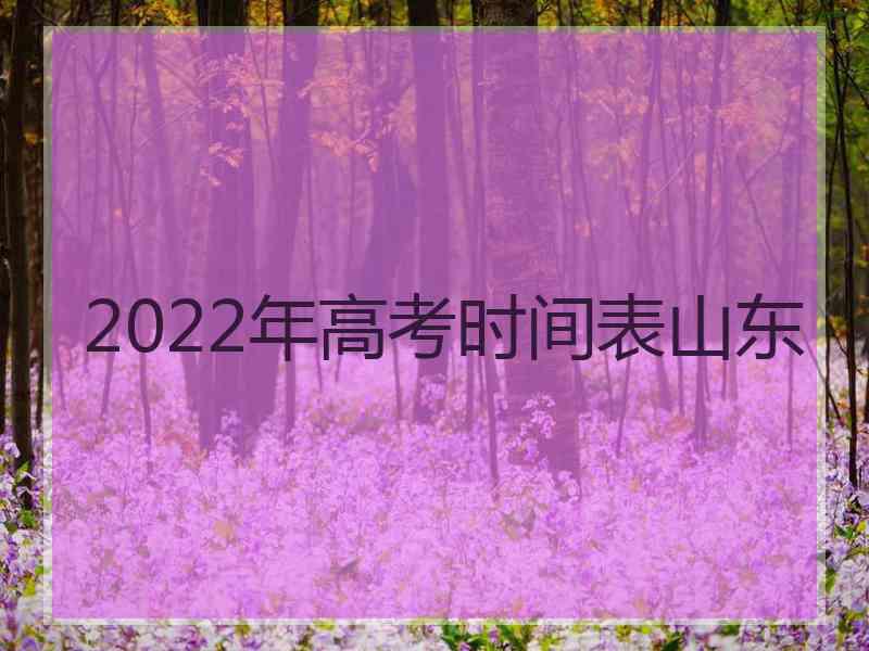 2022年高考时间表山东