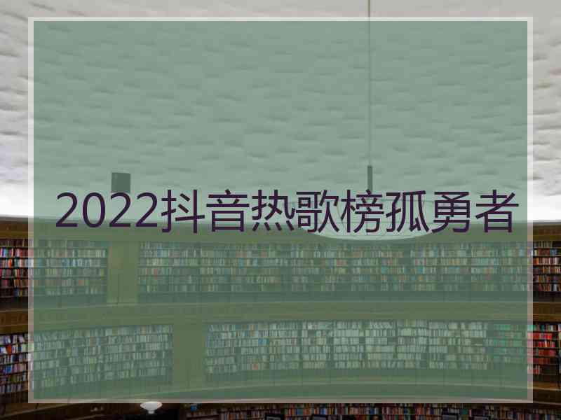 2022抖音热歌榜孤勇者