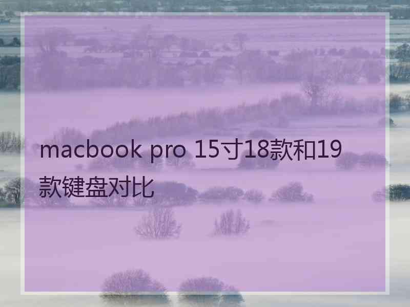 macbook pro 15寸18款和19款键盘对比