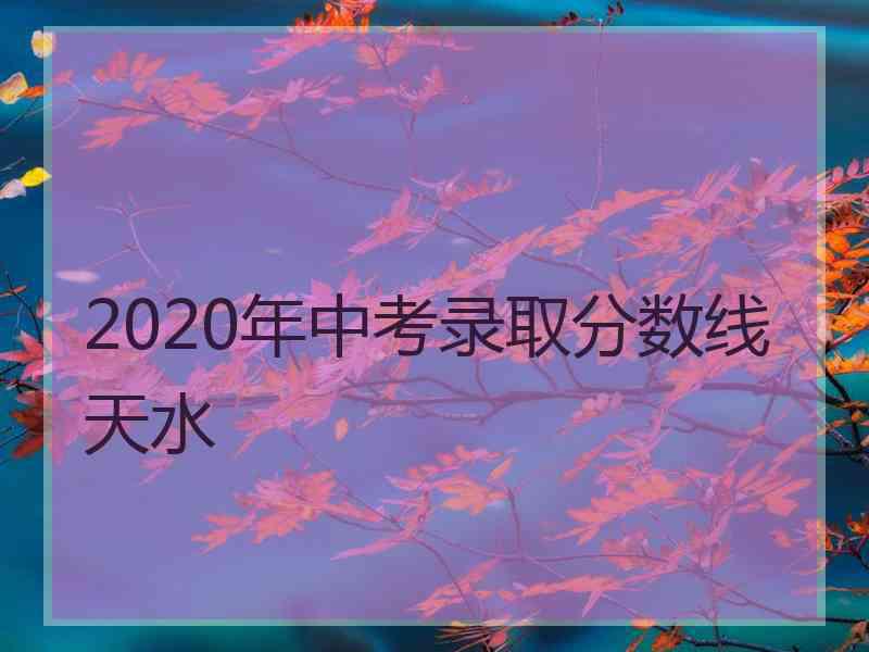 2020年中考录取分数线天水