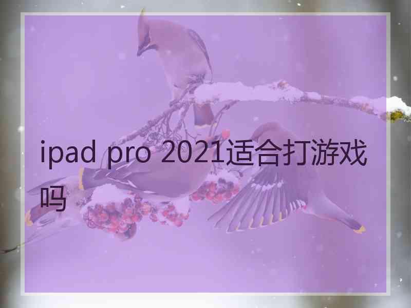 ipad pro 2021适合打游戏吗