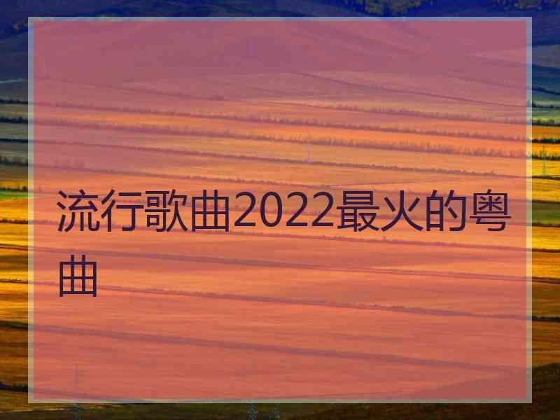 流行歌曲2022最火的粤曲