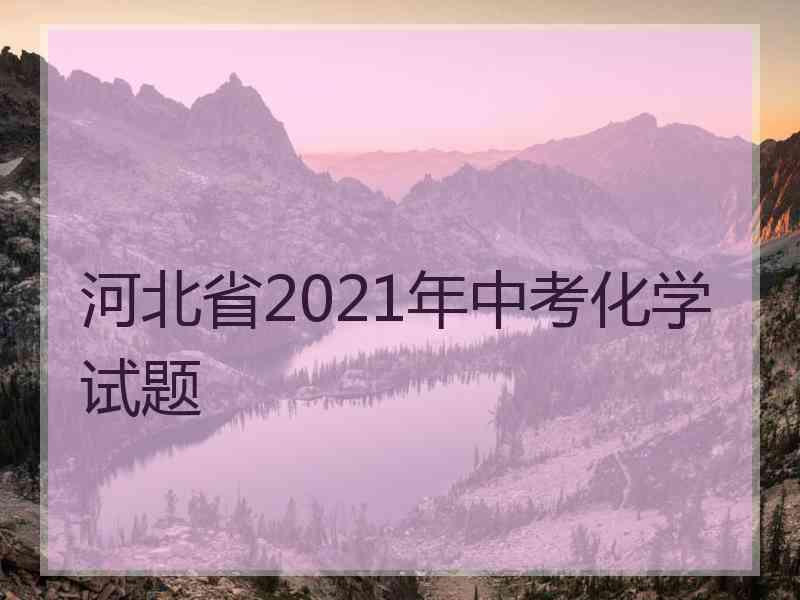 河北省2021年中考化学试题