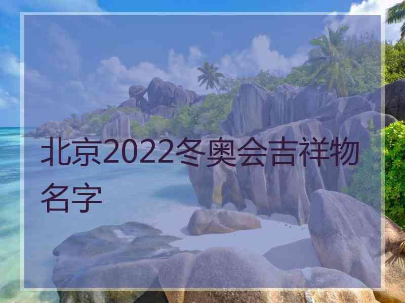 北京2022冬奥会吉祥物名字