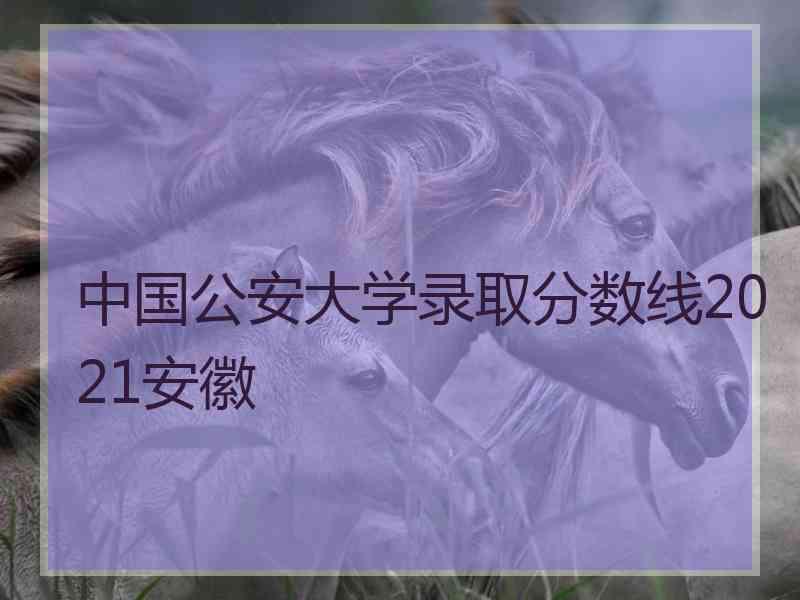 中国公安大学录取分数线2021安徽