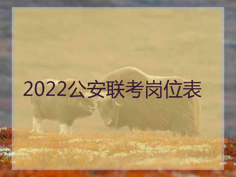 2022公安联考岗位表