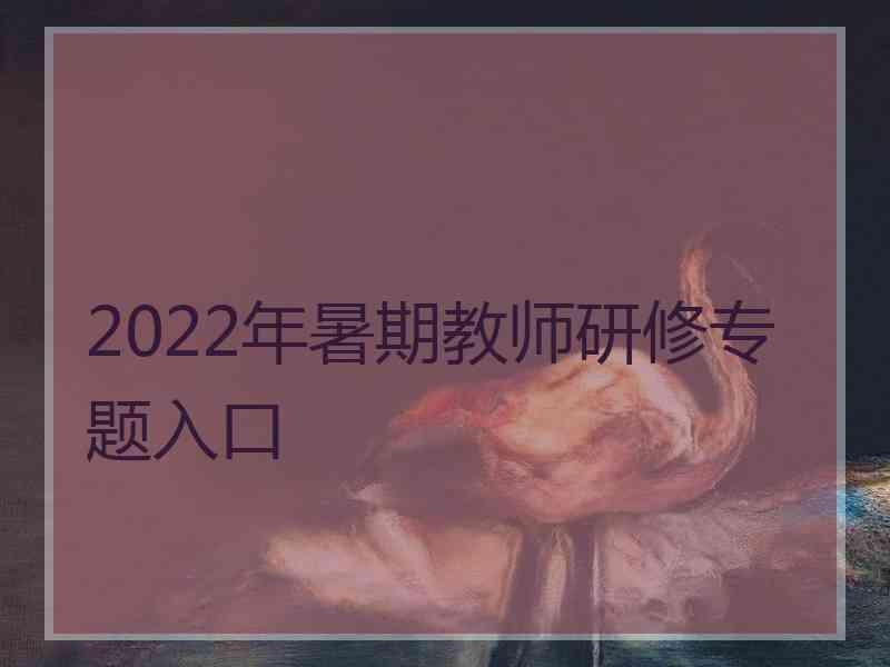 2022年暑期教师研修专题入口