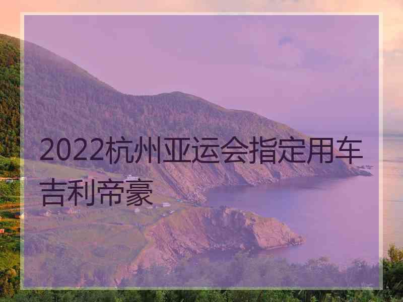 2022杭州亚运会指定用车吉利帝豪