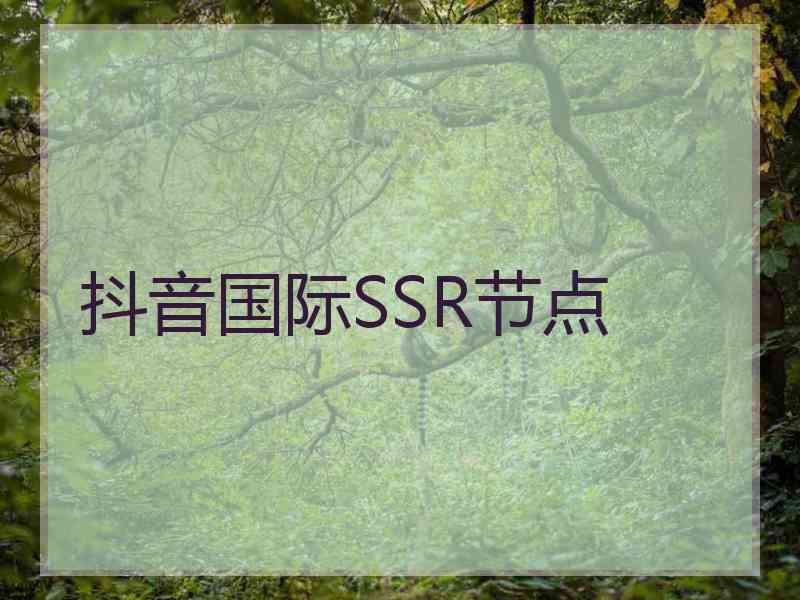 抖音国际SSR节点