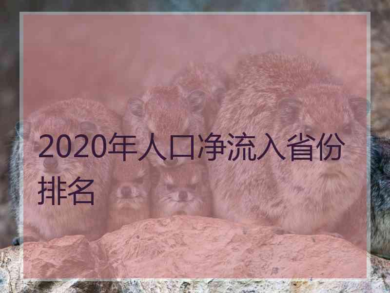 2020年人口净流入省份排名