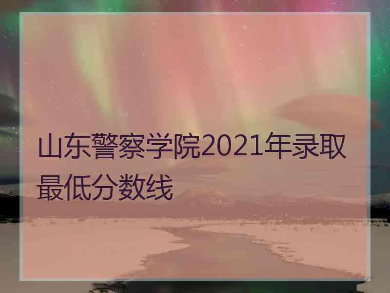 山东警察学院2021年录取最低分数线