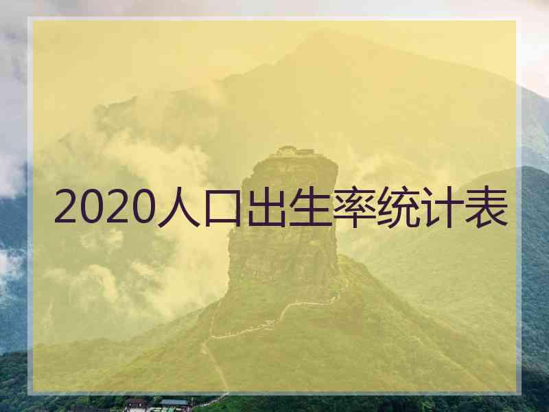 2020人口出生率统计表