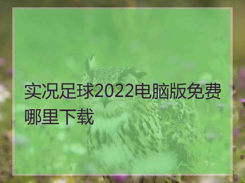 实况足球2022电脑版免费哪里下载