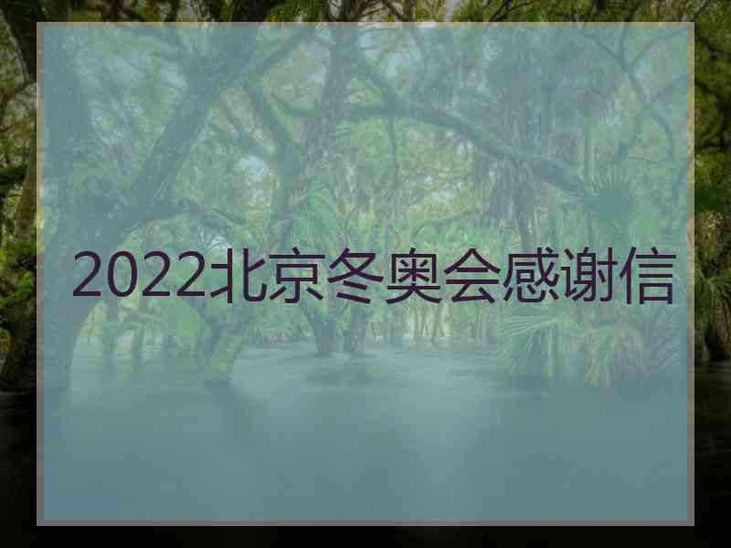 2022北京冬奥会感谢信