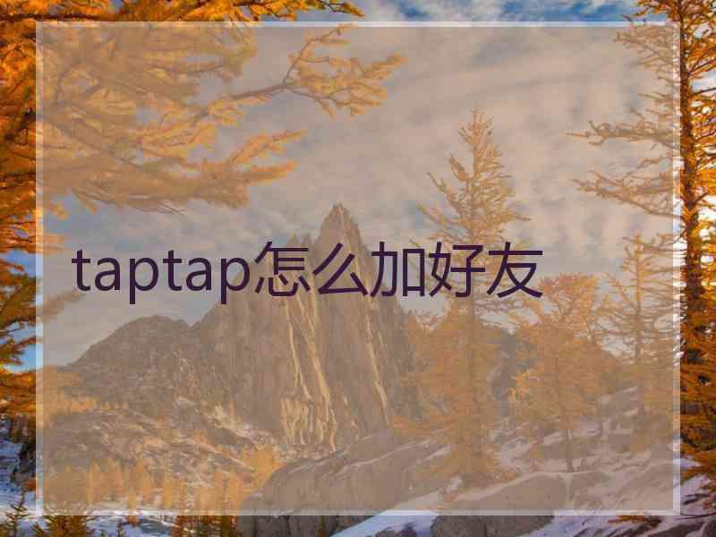 taptap怎么加好友