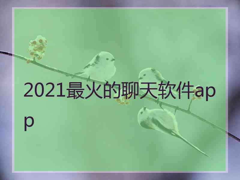 2021最火的聊天软件app